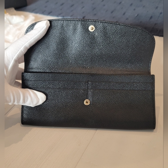 Coach Crossgrain Leather Envelope Wallet Black - Picture 3 of 13